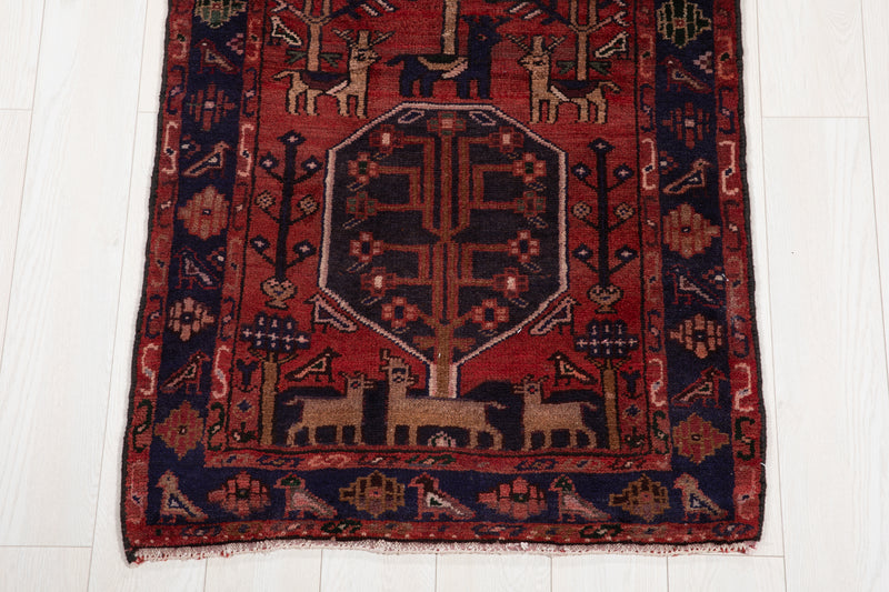9' 6" x 2' 8" Excellent Hand-Knotted Vintage Tribal Runner Rug - Yasi & Fara 