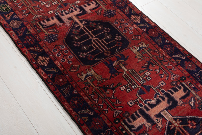 9' 6" x 2' 8" Excellent Hand-Knotted Vintage Tribal Runner Rug - Yasi & Fara 