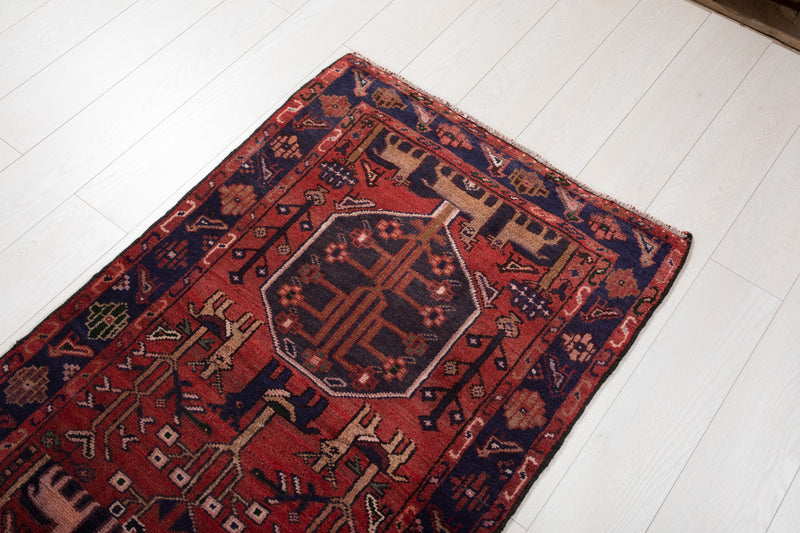 9' 6" x 2' 8" Excellent Hand-Knotted Vintage Tribal Runner Rug - Yasi & Fara 