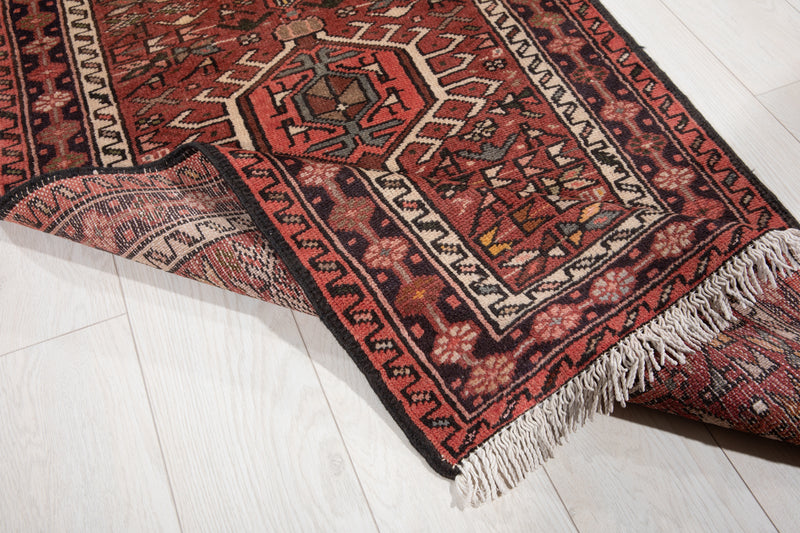 12' 2" x 3' 5" Excellent Hand-Knotted Vintage Tribal Runner Rug - Yasi & Fara 