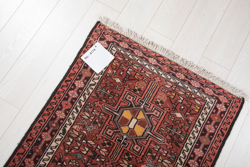 12' 2" x 3' 5" Excellent Hand-Knotted Vintage Tribal Runner Rug - Yasi & Fara 