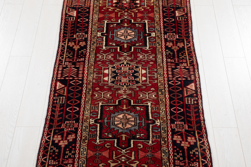 10' 8" x 3' 2" Excellent Hand-Knotted Vintage Tribal Runner Rug - Yasi & Fara 