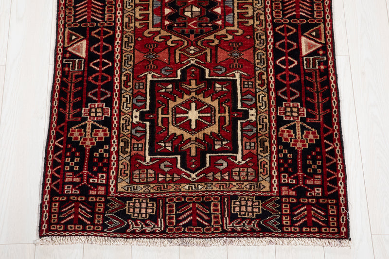 10' 8" x 3' 2" Excellent Hand-Knotted Vintage Tribal Runner Rug - Yasi & Fara 