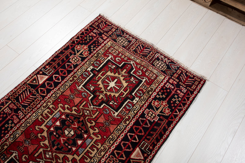 10' 8" x 3' 2" Excellent Hand-Knotted Vintage Tribal Runner Rug - Yasi & Fara 