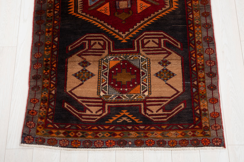 9' 9" x 3' 7" Excellent Hand-Knotted Vintage Tribal Runner Rug - Yasi & Fara 