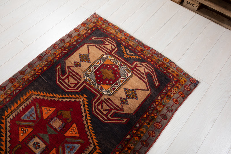 9' 9" x 3' 7" Excellent Hand-Knotted Vintage Tribal Runner Rug - Yasi & Fara 