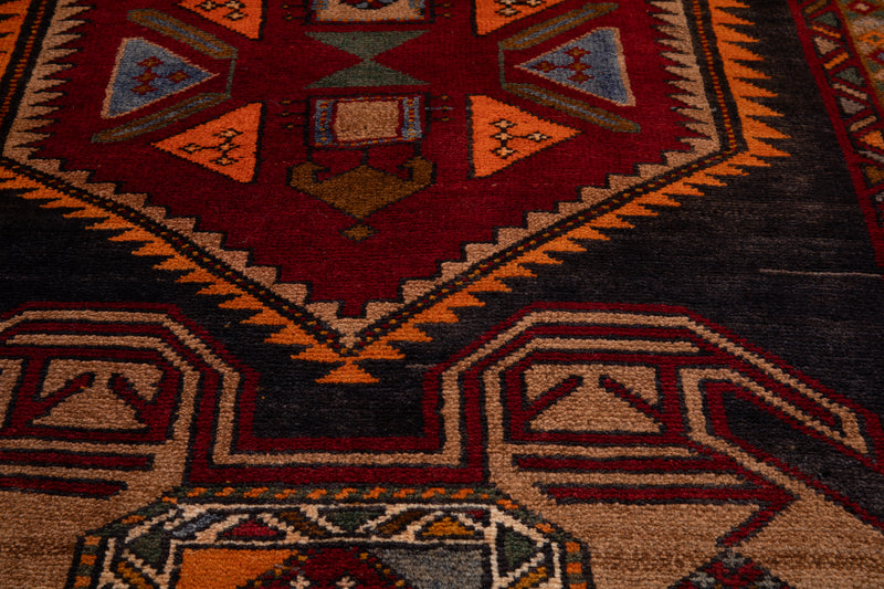 9' 9" x 3' 7" Excellent Hand-Knotted Vintage Tribal Runner Rug - Yasi & Fara 