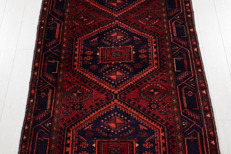 9' 6" x 3' 10" Excellent Hand-Knotted Vintage Tribal Runner Rug - Yasi & Fara 