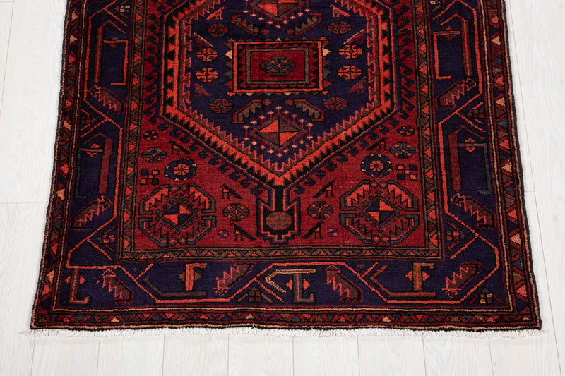 9' 6" x 3' 10" Excellent Hand-Knotted Vintage Tribal Runner Rug - Yasi & Fara 