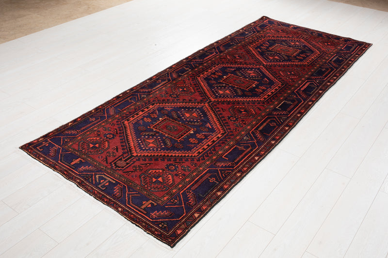 9' 6" x 3' 10" Excellent Hand-Knotted Vintage Tribal Runner Rug - Yasi & Fara 
