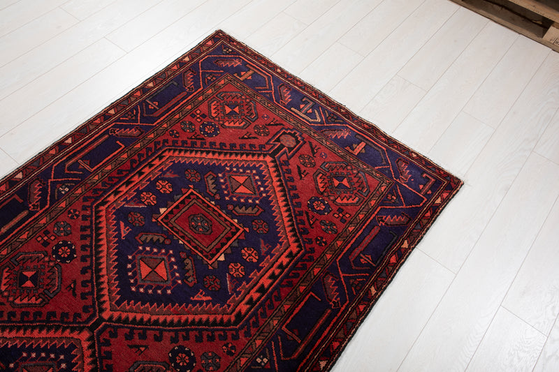 9' 6" x 3' 10" Excellent Hand-Knotted Vintage Tribal Runner Rug - Yasi & Fara 