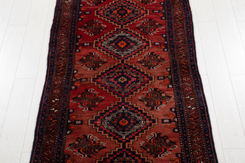 10' x 3' 6" Excellent Hand-Knotted Vintage Tribal Runner Rug - Yasi & Fara 
