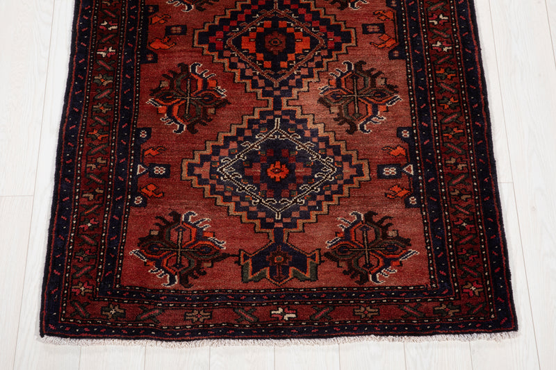 10' x 3' 6" Excellent Hand-Knotted Vintage Tribal Runner Rug - Yasi & Fara 