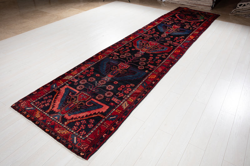15' 7" x 3' 6" Excellent Hand-Knotted Vintage Collectible Tribal Runner Rug - Yasi & Fara 