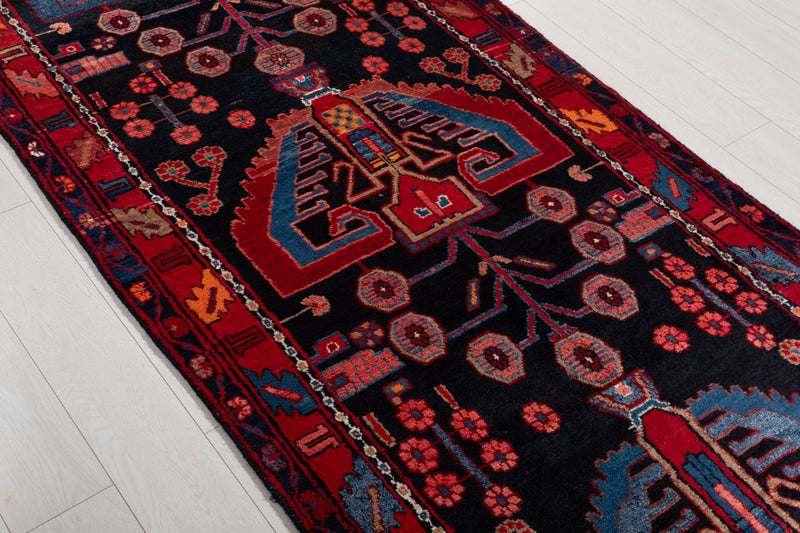 15' 7" x 3' 6" Excellent Hand-Knotted Vintage Collectible Tribal Runner Rug - Yasi & Fara 