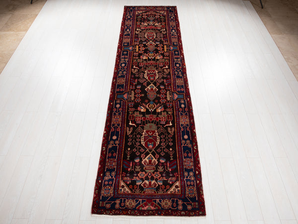 12' 7" x 3' 3" Excellent Hand-Knotted Collectible Tribal Runner Rug - Yasi & Fara 
