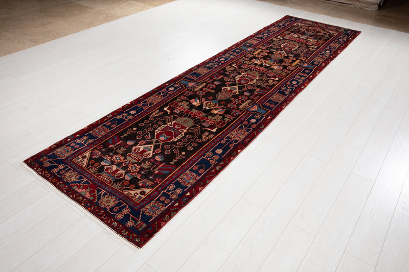 12' 7" x 3' 3" Excellent Hand-Knotted Collectible Tribal Runner Rug - Yasi & Fara 