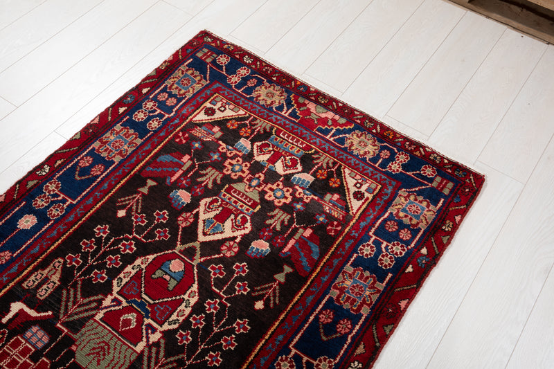 12' 7" x 3' 3" Excellent Hand-Knotted Collectible Tribal Runner Rug - Yasi & Fara 