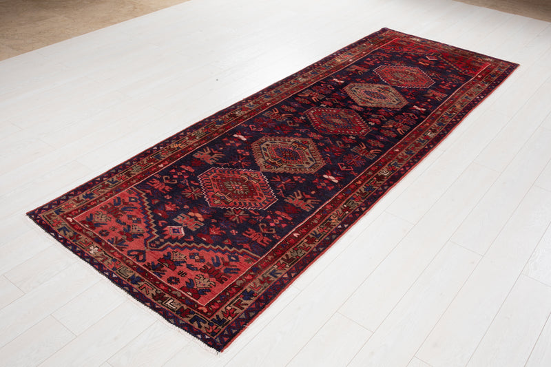9' 8" x 3' 6" Excellent Hand-Knotted Vintage Tribal Runner Rug - Yasi & Fara 