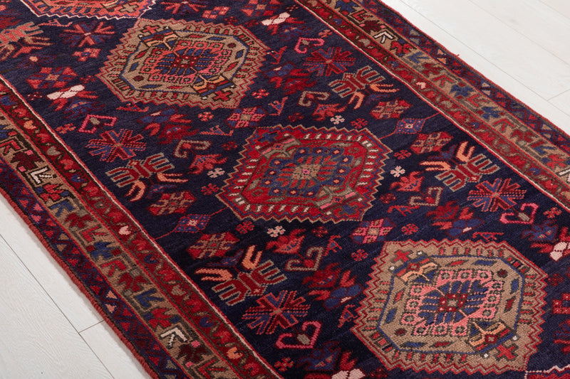 9' 8" x 3' 6" Excellent Hand-Knotted Vintage Tribal Runner Rug - Yasi & Fara 