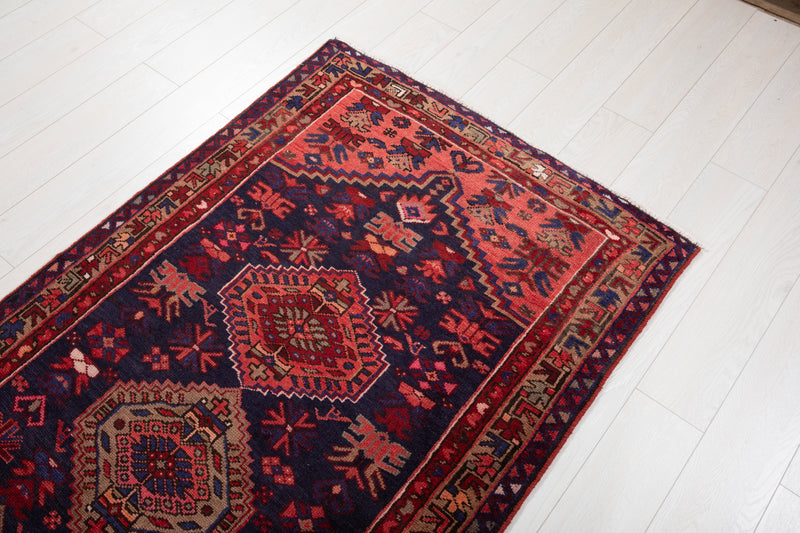 9' 8" x 3' 6" Excellent Hand-Knotted Vintage Tribal Runner Rug - Yasi & Fara 