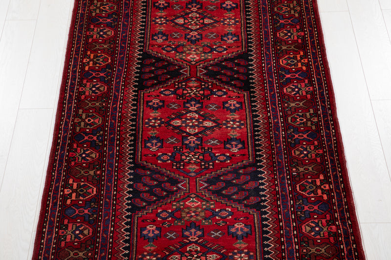 10' 6" x 3' 9" Excellent Hand-Knotted Vintage Tribal Runner Rug - Yasi & Fara 