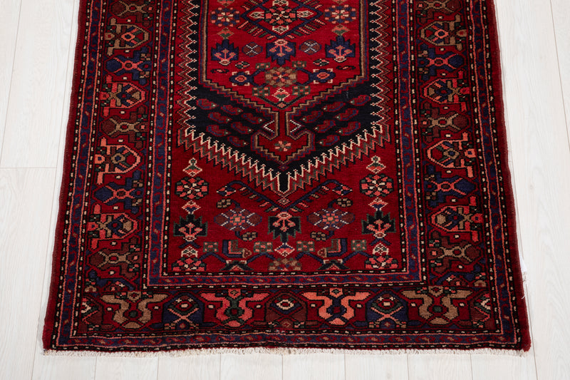 10' 6" x 3' 9" Excellent Hand-Knotted Vintage Tribal Runner Rug - Yasi & Fara 
