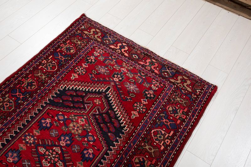 10' 6" x 3' 9" Excellent Hand-Knotted Vintage Tribal Runner Rug - Yasi & Fara 