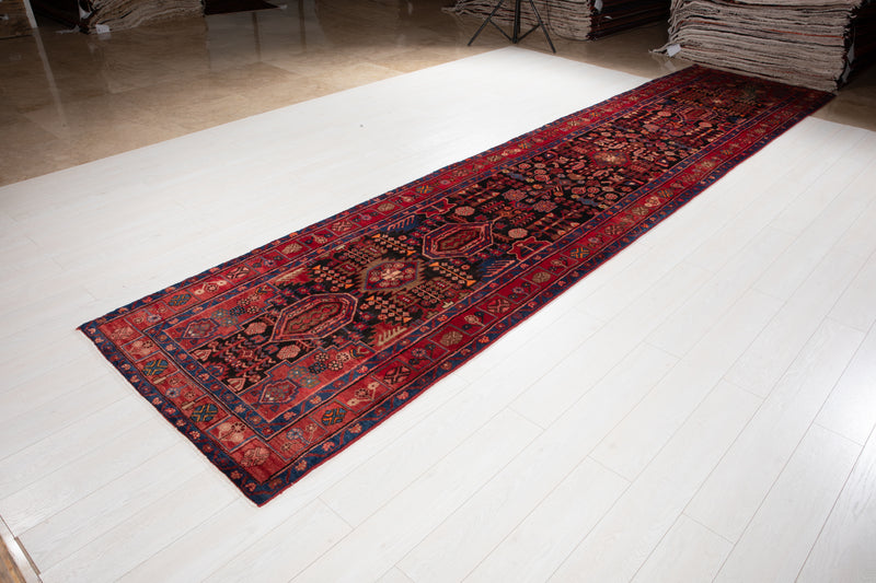 16' 7" x 3' 8" Excellent Hand-Knotted Vintage Collectible Tribal Runner Rug - Yasi & Fara 