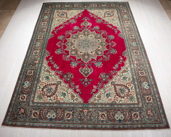 11' 3" x 8' Excellent Hand-Knotted Antique Large Collectible Area Rug - Yasi & Fara 
