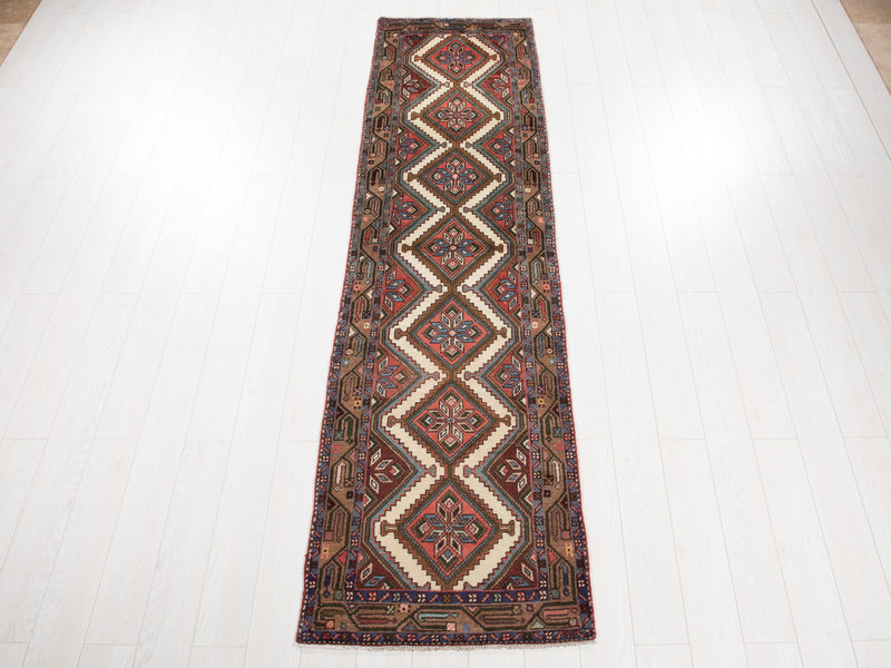 9' 8" x 2' 6" Excellent Hand-Knotted Vintage Tribal Runner Rug - Yasi & Fara 