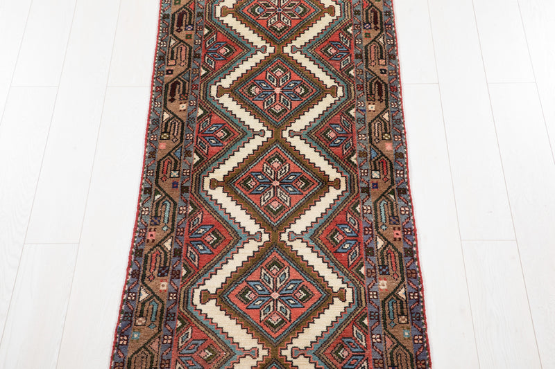 9' 8" x 2' 6" Excellent Hand-Knotted Vintage Tribal Runner Rug - Yasi & Fara 