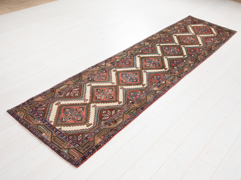 9' 8" x 2' 6" Excellent Hand-Knotted Vintage Tribal Runner Rug - Yasi & Fara 
