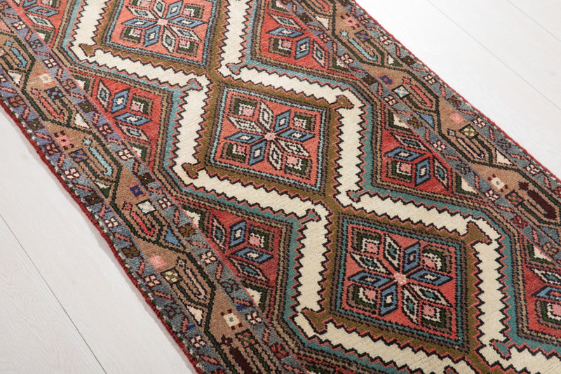 9' 8" x 2' 6" Excellent Hand-Knotted Vintage Tribal Runner Rug - Yasi & Fara 