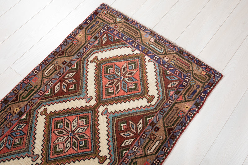 9' 8" x 2' 6" Excellent Hand-Knotted Vintage Tribal Runner Rug - Yasi & Fara 