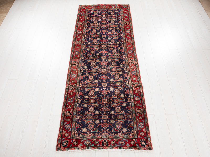10' x 3' 6" Excellent Hand-Knotted Vintage Tribal Runner Rug - Yasi & Fara 