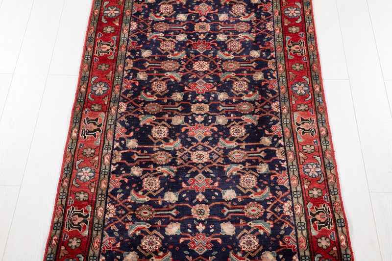 10' x 3' 6" Excellent Hand-Knotted Vintage Tribal Runner Rug - Yasi & Fara 