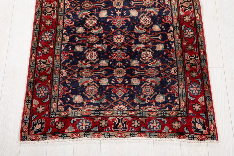 10' x 3' 6" Excellent Hand-Knotted Vintage Tribal Runner Rug - Yasi & Fara 