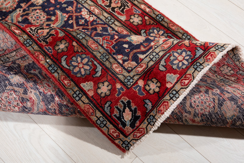 10' x 3' 6" Excellent Hand-Knotted Vintage Tribal Runner Rug - Yasi & Fara 