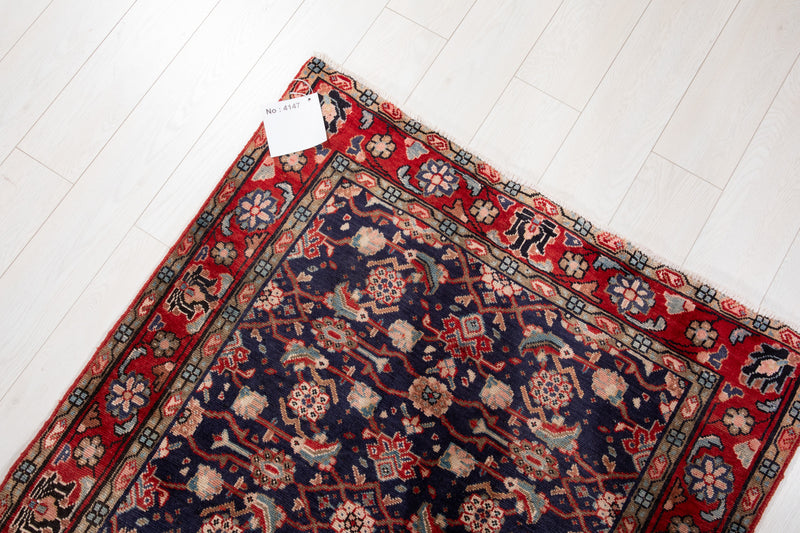 10' x 3' 6" Excellent Hand-Knotted Vintage Tribal Runner Rug - Yasi & Fara 