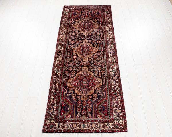 9' 5" x 3' 5" Excellent Hand-Knotted Vintage Collectible Tribal Runner Rug - Yasi & Fara 
