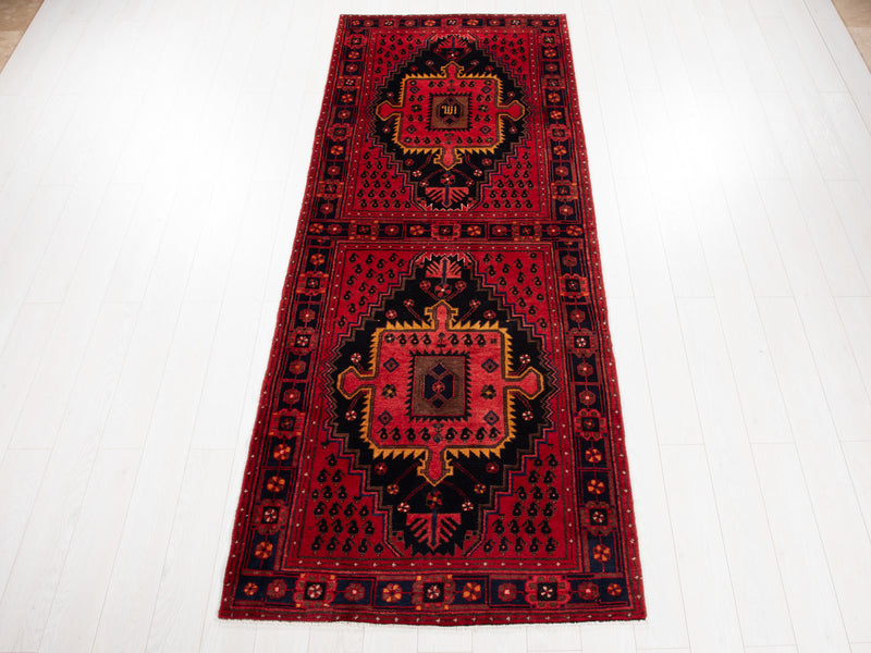 9' 9" x 3' 9" Excellent Hand-Knotted Vintage Collectible Tribal Runner Rug - Yasi & Fara 