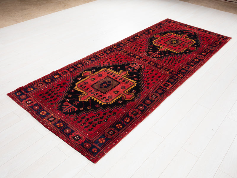 9' 9" x 3' 9" Excellent Hand-Knotted Vintage Collectible Tribal Runner Rug - Yasi & Fara 