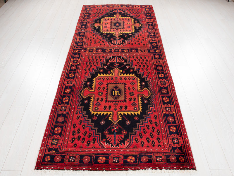 9' 9" x 3' 9" Excellent Hand-Knotted Vintage Collectible Tribal Runner Rug - Yasi & Fara 