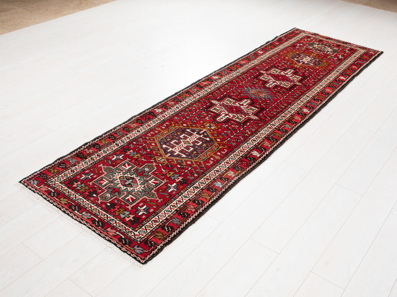 9' 5" x 2' 9" Excellent Hand-Knotted Vintage Tribal Runner Rug - Yasi & Fara 