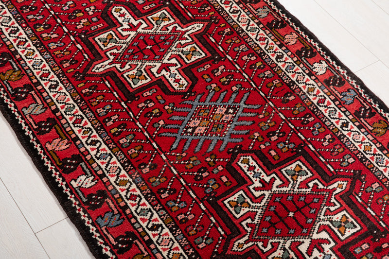9' 5" x 2' 9" Excellent Hand-Knotted Vintage Tribal Runner Rug - Yasi & Fara 