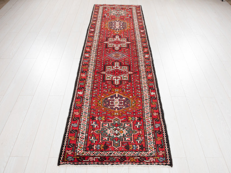 9' 5" x 2' 9" Excellent Hand-Knotted Vintage Tribal Runner Rug - Yasi & Fara 