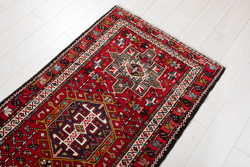 9' 5" x 2' 9" Excellent Hand-Knotted Vintage Tribal Runner Rug - Yasi & Fara 