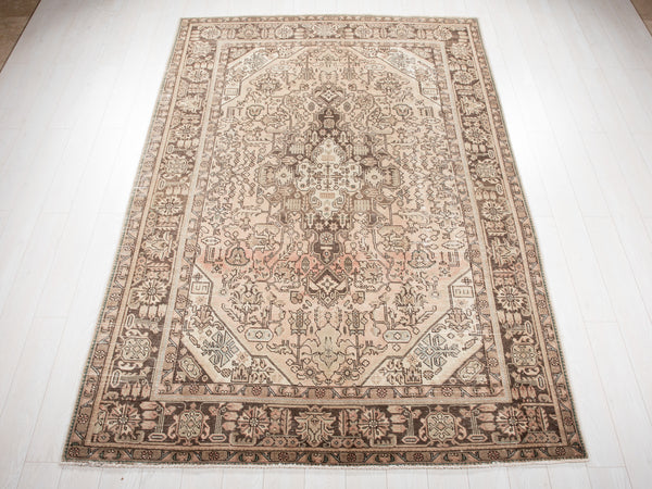 9' 9" x 6' 5" Excellent Hand-Knotted Antique Faded Area Rug - Yasi & Fara 