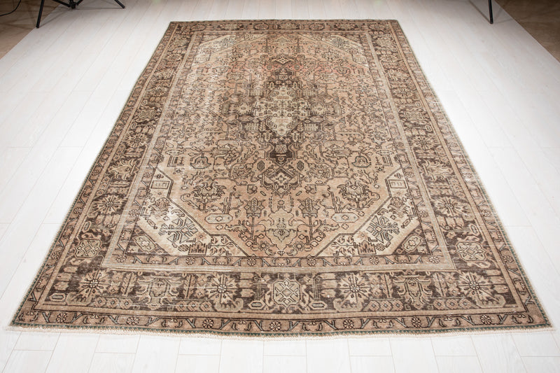 9' 9" x 6' 5" Excellent Hand-Knotted Antique Faded Area Rug - Yasi & Fara 